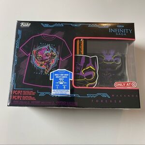 NEW Funko Marvel Infinity Saga BLACK PANTHER Pop and T-Shirt L Target Exclusive